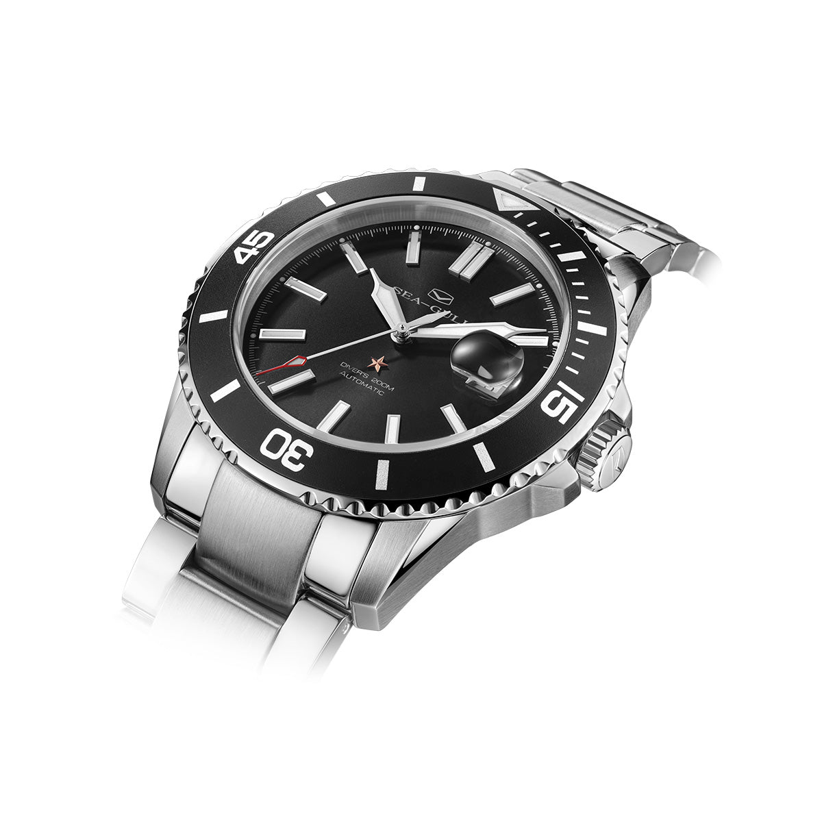 Ocean Series 200m Waterproof Magnified Date Window Dive Watch 44mm