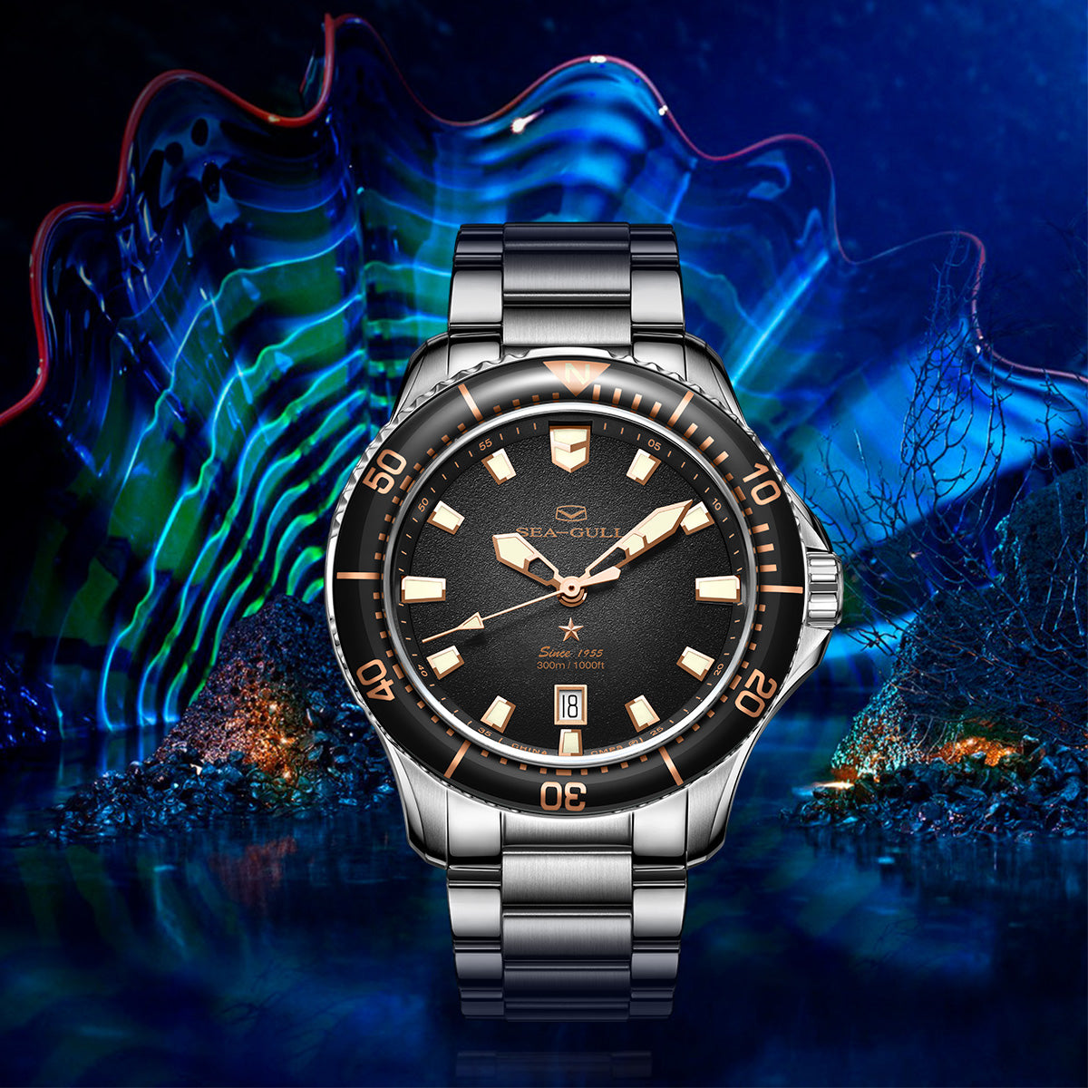 Ocean Series Pro 300m Waterproof Diving Watch 44mm