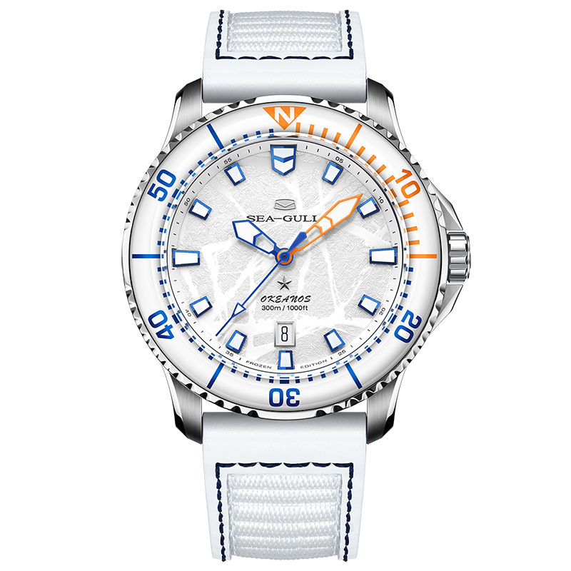 Ocean Series Pro Special Edition 300m Waterproof Titanium Alloy Case Ice-textured Dial Diving Watch 43mm