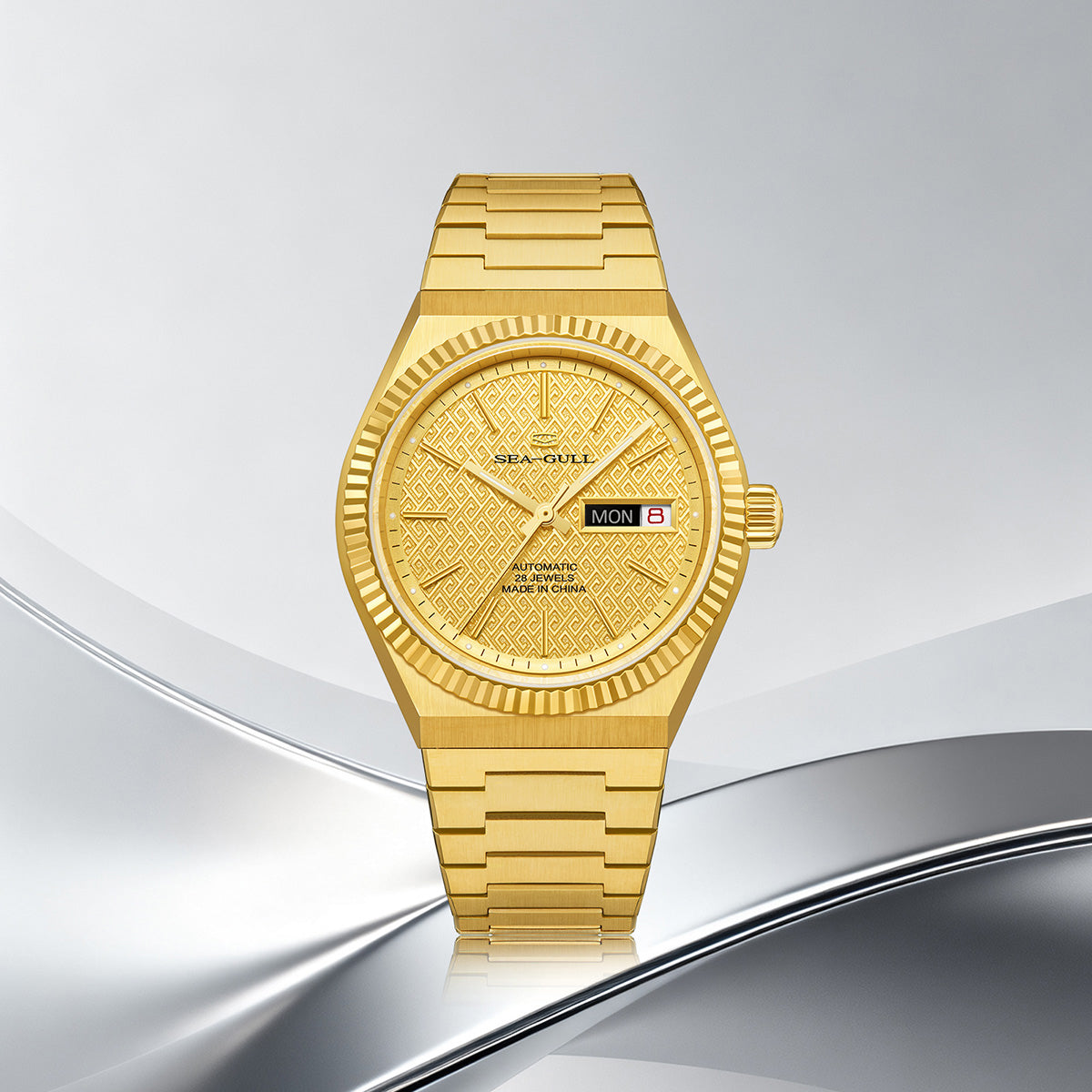 Ancient Cloud Motif Dial Date-day Calendar Reissue Automatic Dress Watch 38mm