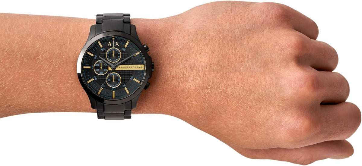 Armani Exchange Hampton AX2164 Men's Chronograph Watch – Black Dial with Black Stainless Steel Strap