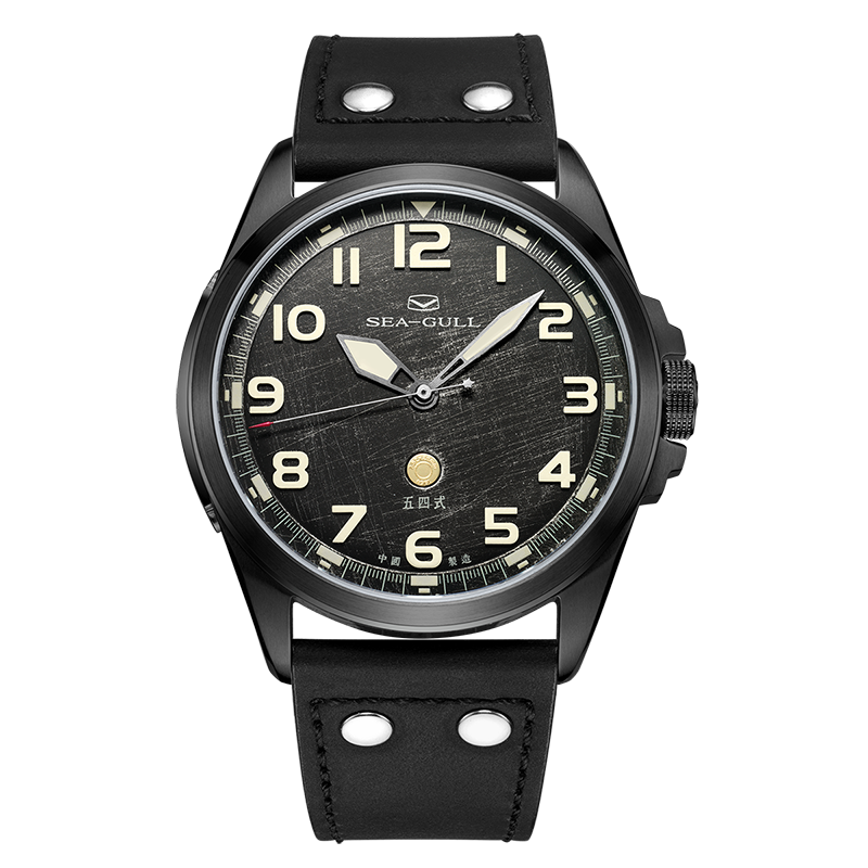 Army One Military Watch Matte Black Brushed Texture Dial 43mm