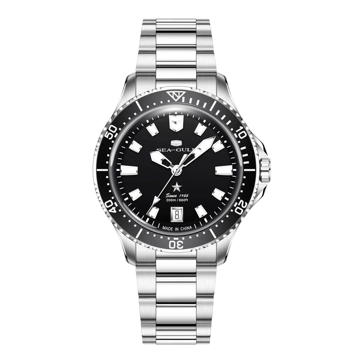 Ocean Series 200m Metallic Gradient Dial Calendar Dive Watch 39mm