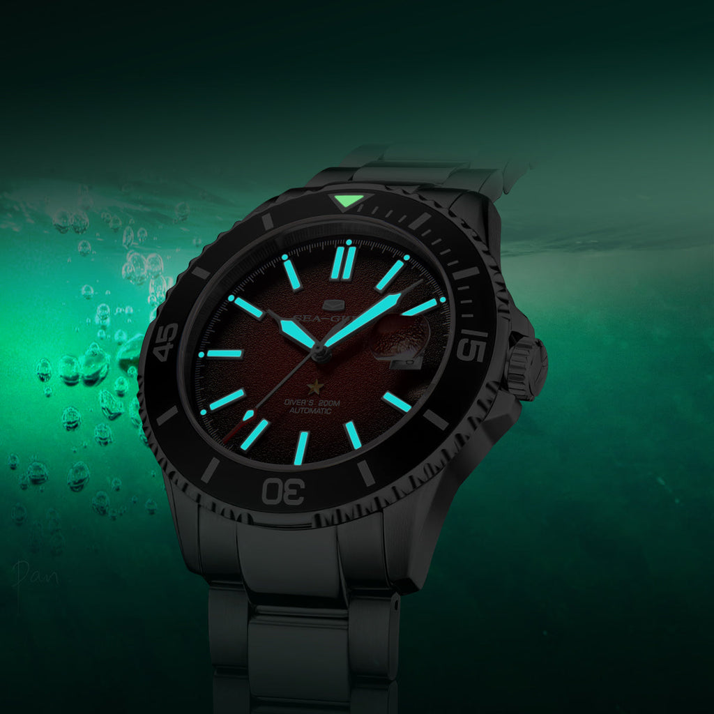 Ocean Series 200m Waterproof Matte Dial Diving Watch 44mm
