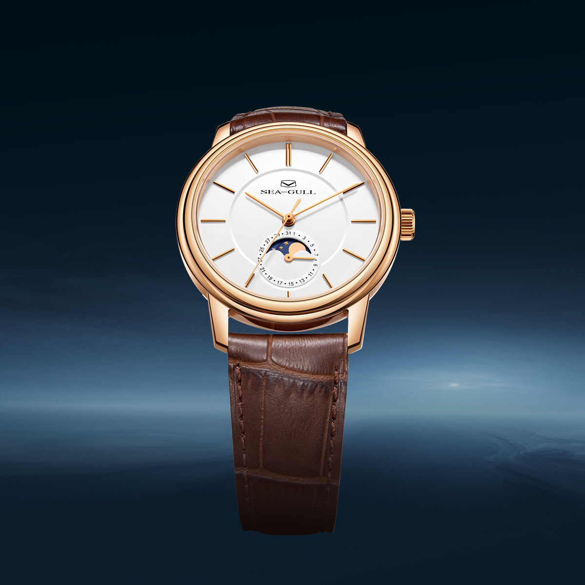 Ultra-thin Moon Phase Dress Watch 38mm