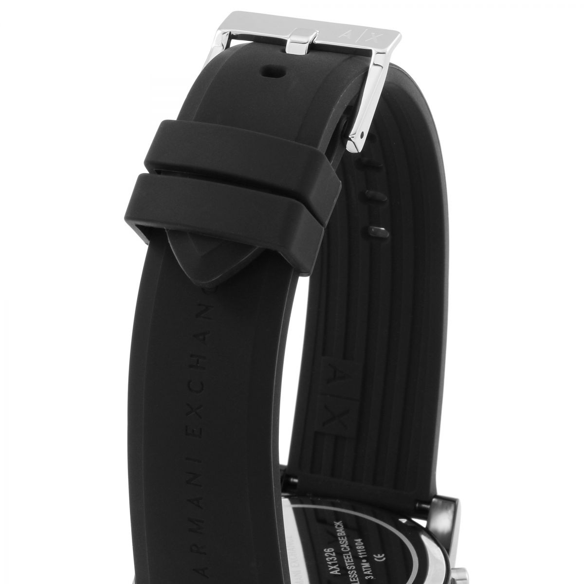 Armani Exchange Outerbanks AX1326 Men's Chronograph Watch – Black Dial with Black Silicone Strap