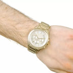 Armani Exchange Drexler AX2602 Men's Chronograph Watch – Gold Dial with Gold Stainless Steel Strap