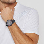 Armani Exchange Outerbanks AX1335 Men's Chronograph Watch – Blue Dial with Blue Silicone Strap