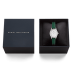 Ophelia Mini Green Lizard White Guilloché Silver