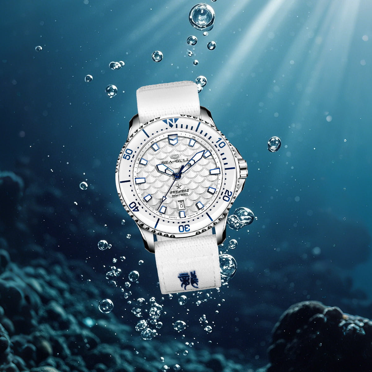 Ocean Series Pro "Dragon Kings of the Four Seas" Dragon-scale Dial 300m Waterproof Diving Watch 44mm