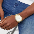 Armani Exchange Drexler AX2602 Men's Chronograph Watch – Gold Dial with Gold Stainless Steel Strap