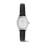 Ophelia Mini Black Lizard White Guilloché Silver