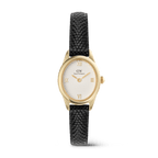 Ophelia Mini Black Lizard White Guilloché Gold